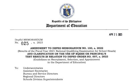APRIL 25, 2023 DM 025, S. 2023 .